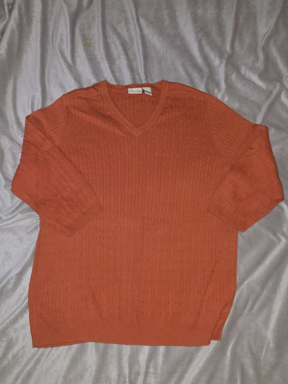 Kim Rogers Women’s V-Neck Sweater in Orange